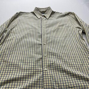 Brooks Brothers Regent Blue and Yellow Plaid Cotton Button up Shirt. Large